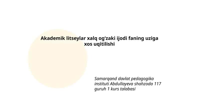 Akademik litseylar xalq ogʻzaki ijodi fani 1