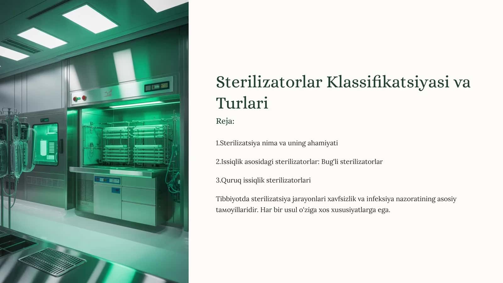 Sterilizatorlar Klassifikatsiyasi va Turlari 1
