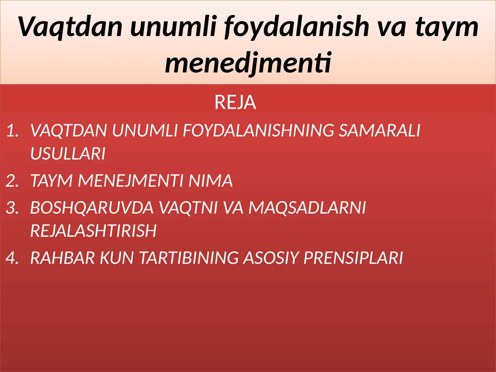 VAQTDAN UNUMLI FOYDALANISHNING SAMARALI USULLARI 1