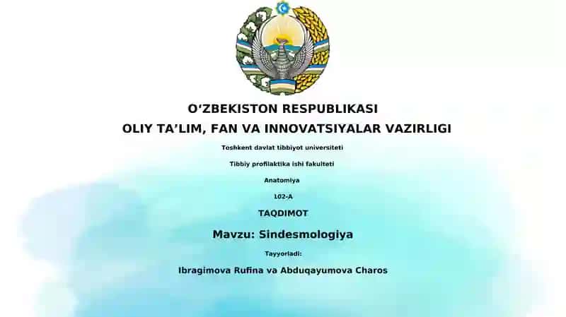 Sindesmologiya 1