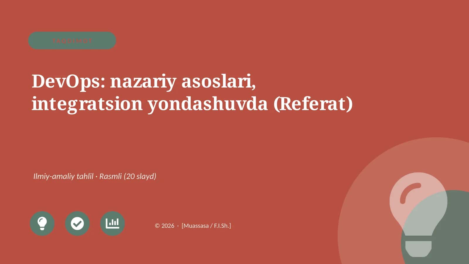 DevOps: nazariy asoslari, integratsion yondashuvda (Referat) 1