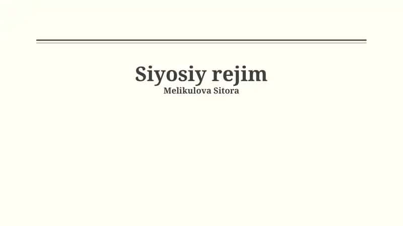 Siyosiy rejimning ta'rifi va turlari 1