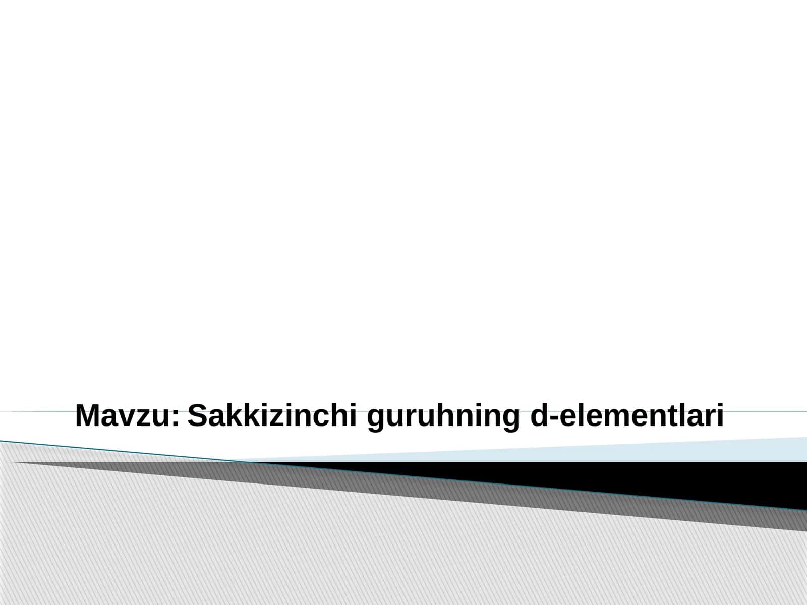 Sakkizinchi guruhning d-elementlari 1