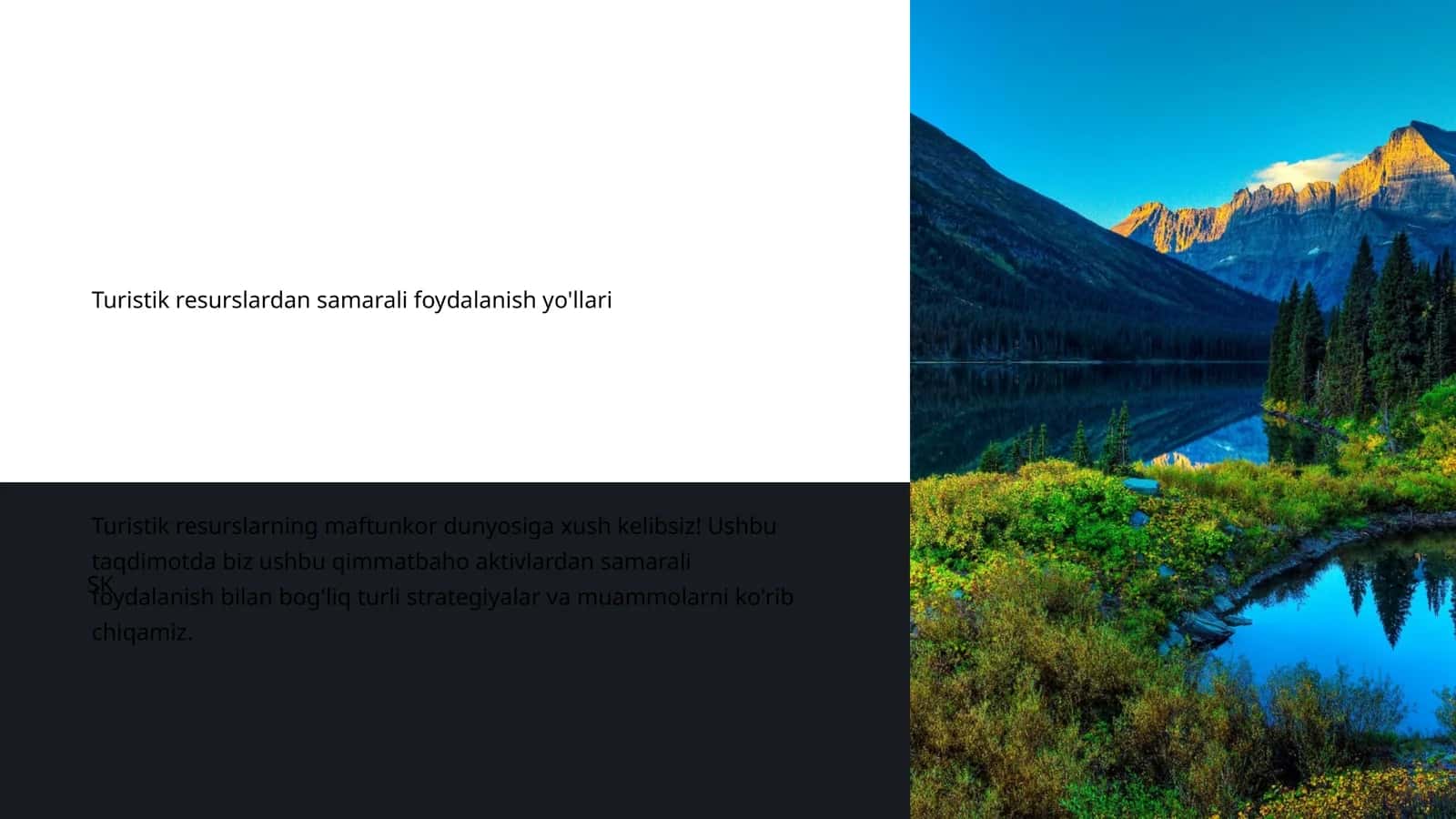 Turistik resurslardan samarali foydalanish yo'llari 1