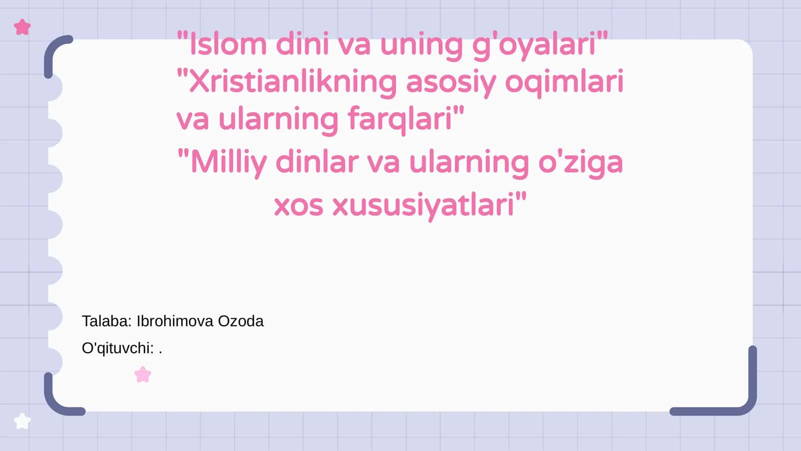Islom dini va uning g'oyalari 1