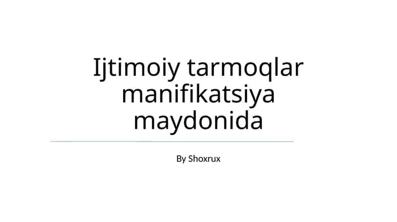 Ijtimoiy tarmoqlar manifikatsiya maydonida 1
