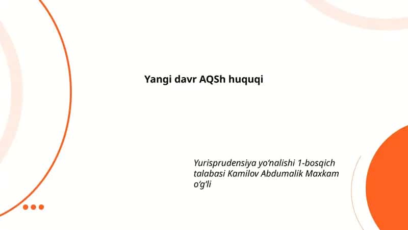 Yangi davr AQSh konstitutsiyasi 1