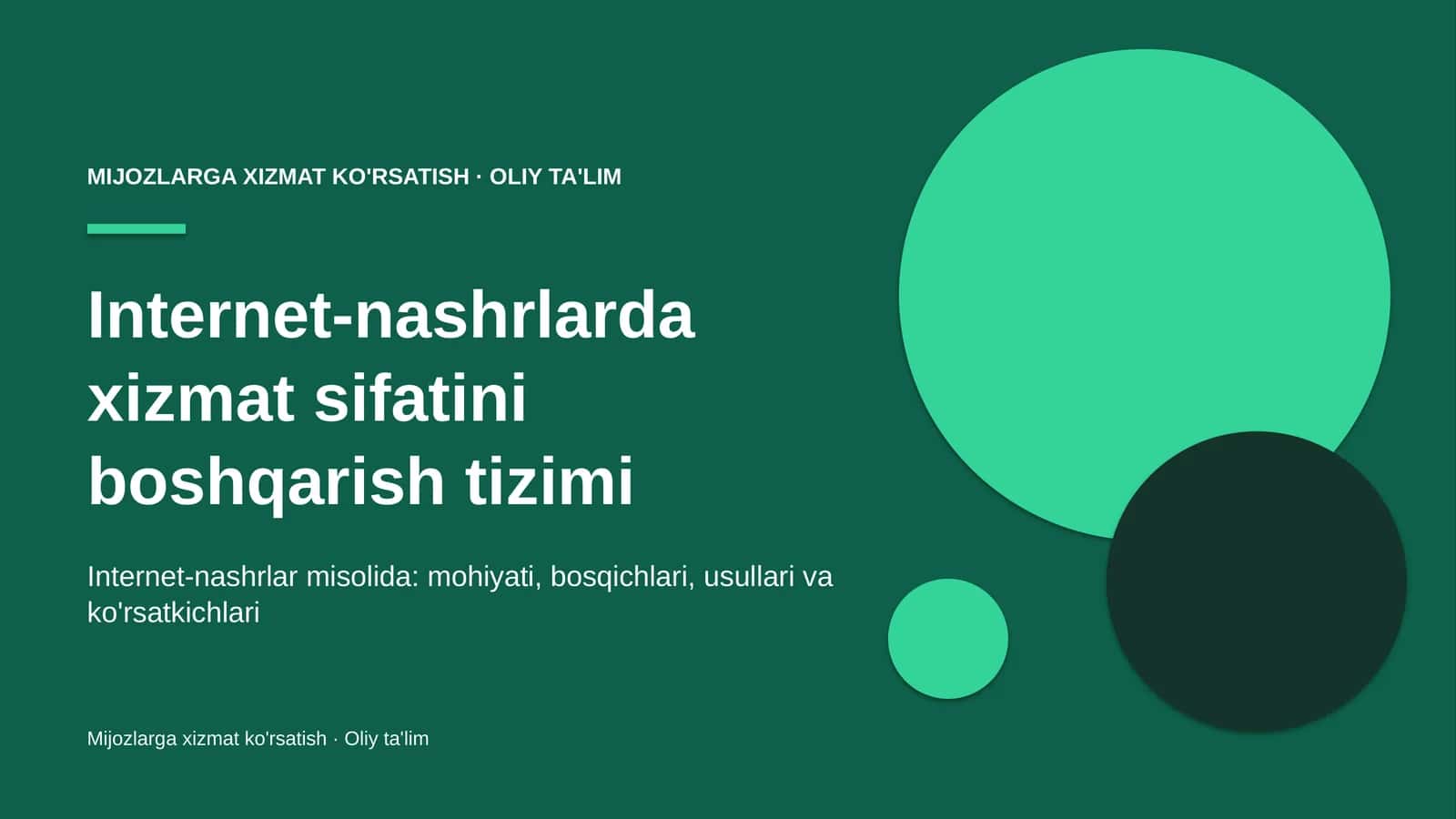 Internet-nashrlarda xizmat sifatini boshqarish tizimi 1
