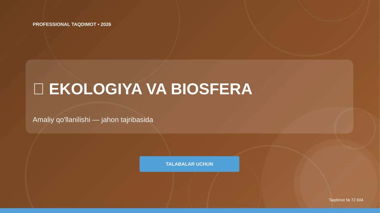 EKOLOGIYA VA BIOSFERA 1