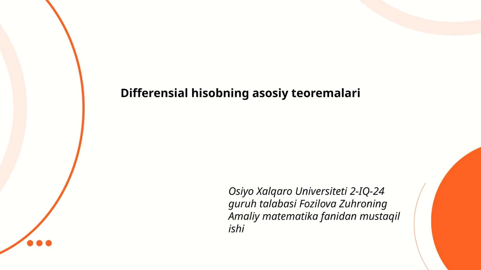 Differensial hisobning asosiy teoremalari 1