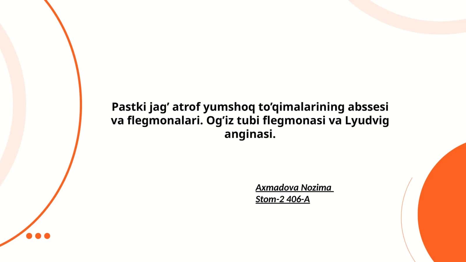 Og’iz tubi flegmonasi. Lyudvig anginasi 1