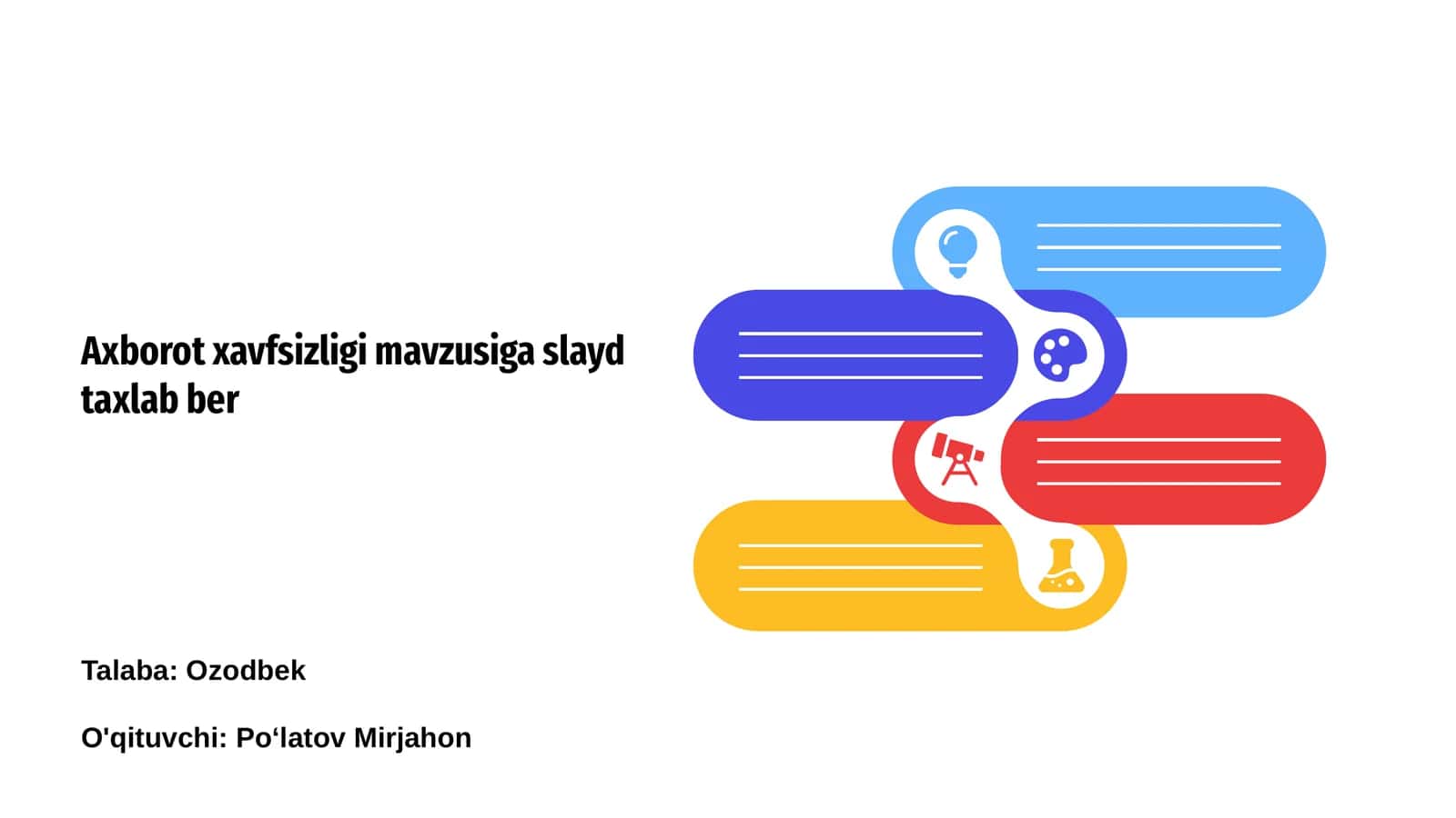 Axborot xavfsizligi mavzusiga slayd taxlab ber 1