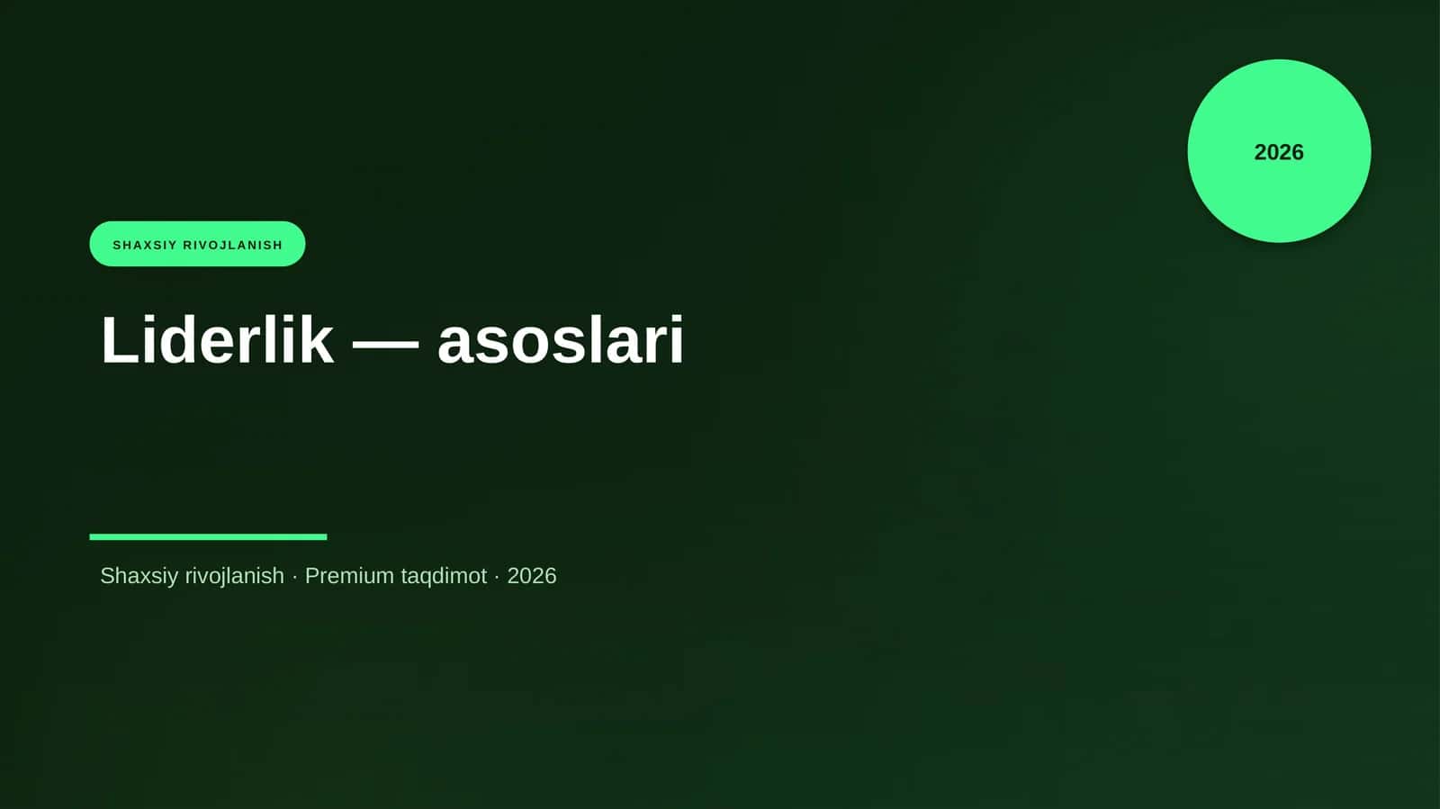 Liderlik — asoslari 1