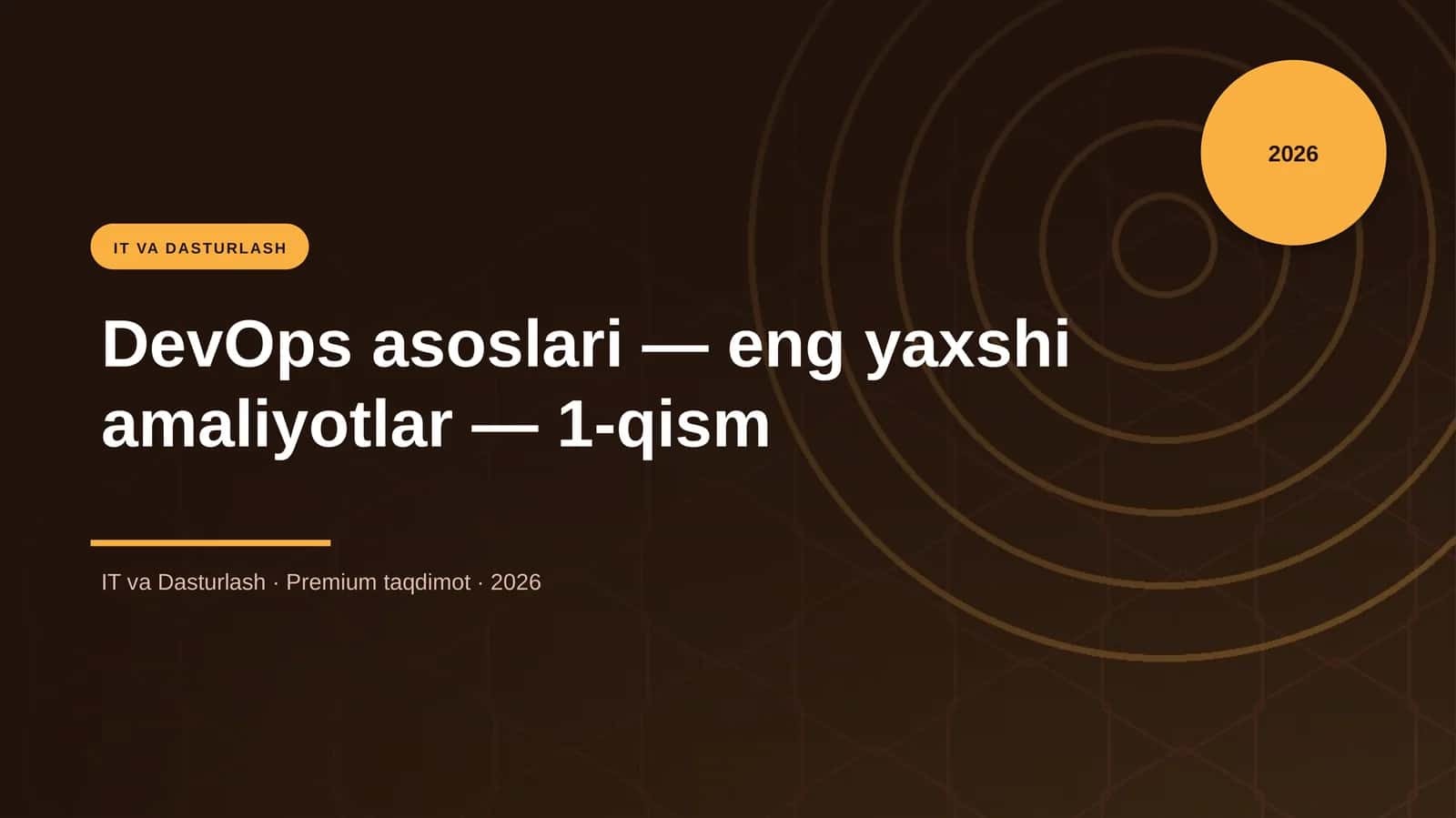 DevOps asoslari — eng yaxshi amaliyotlar — 1-qism 1