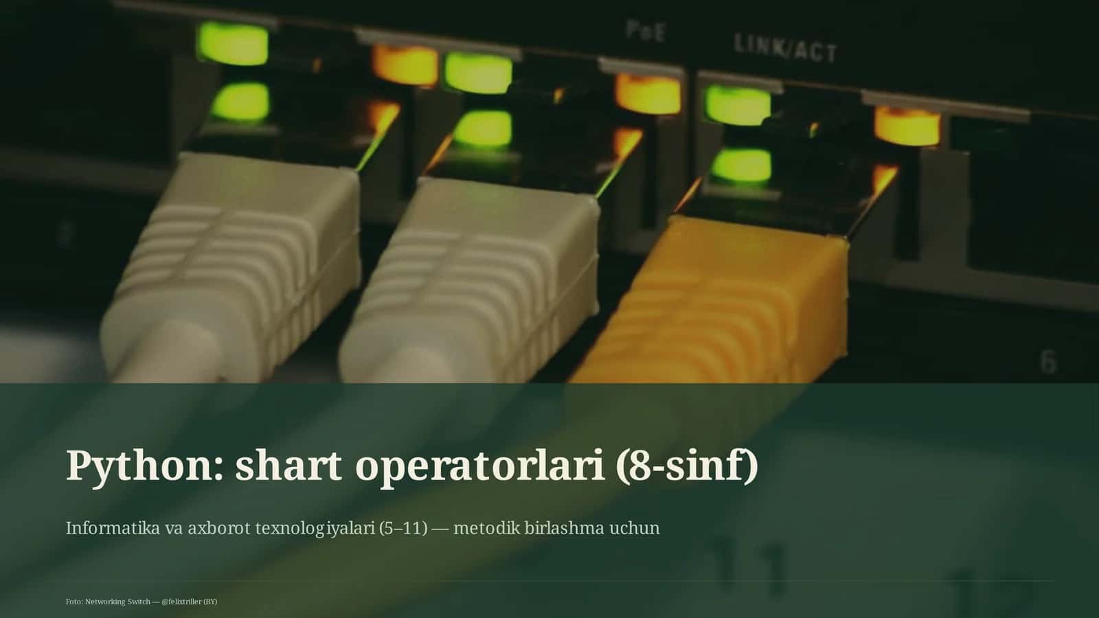 Python: shart operatorlari (8-sinf) 1