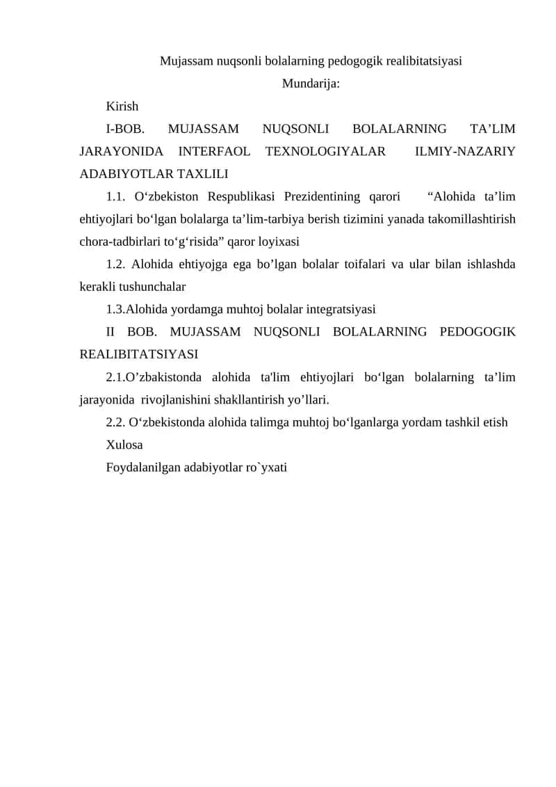 MUJASSAM NUQSONLI BOLALARNING PEDOGOGIK REALIBITATSIYASI 1