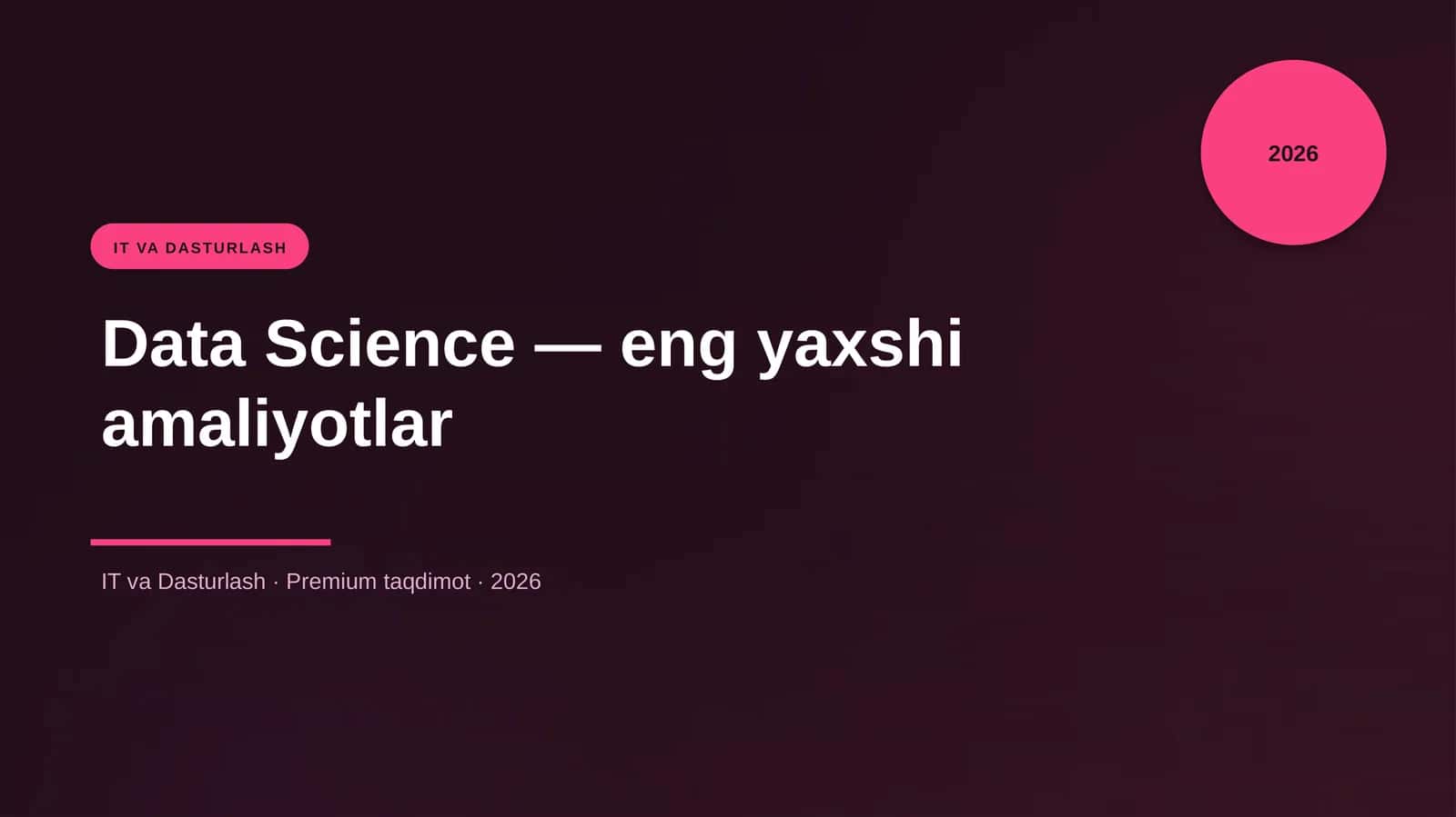 Data Science — eng yaxshi amaliyotlar 1