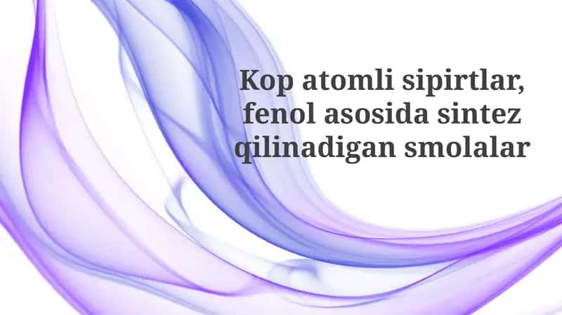 Mis atomli spirtlar: Xususiyatlari va qo'llanilishi 1