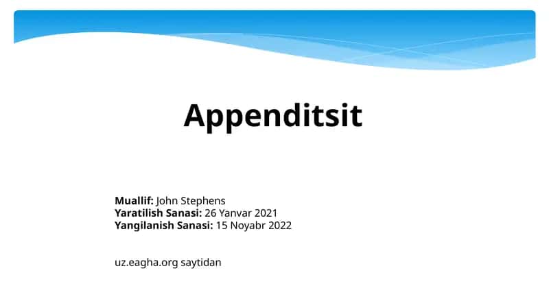 Appenditsit 1