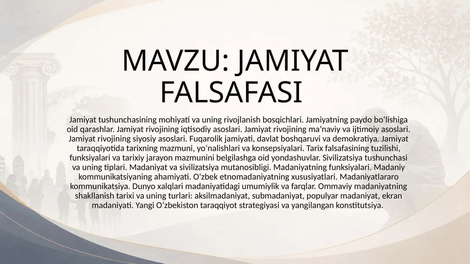JAMIYAT FALSAFASI 1