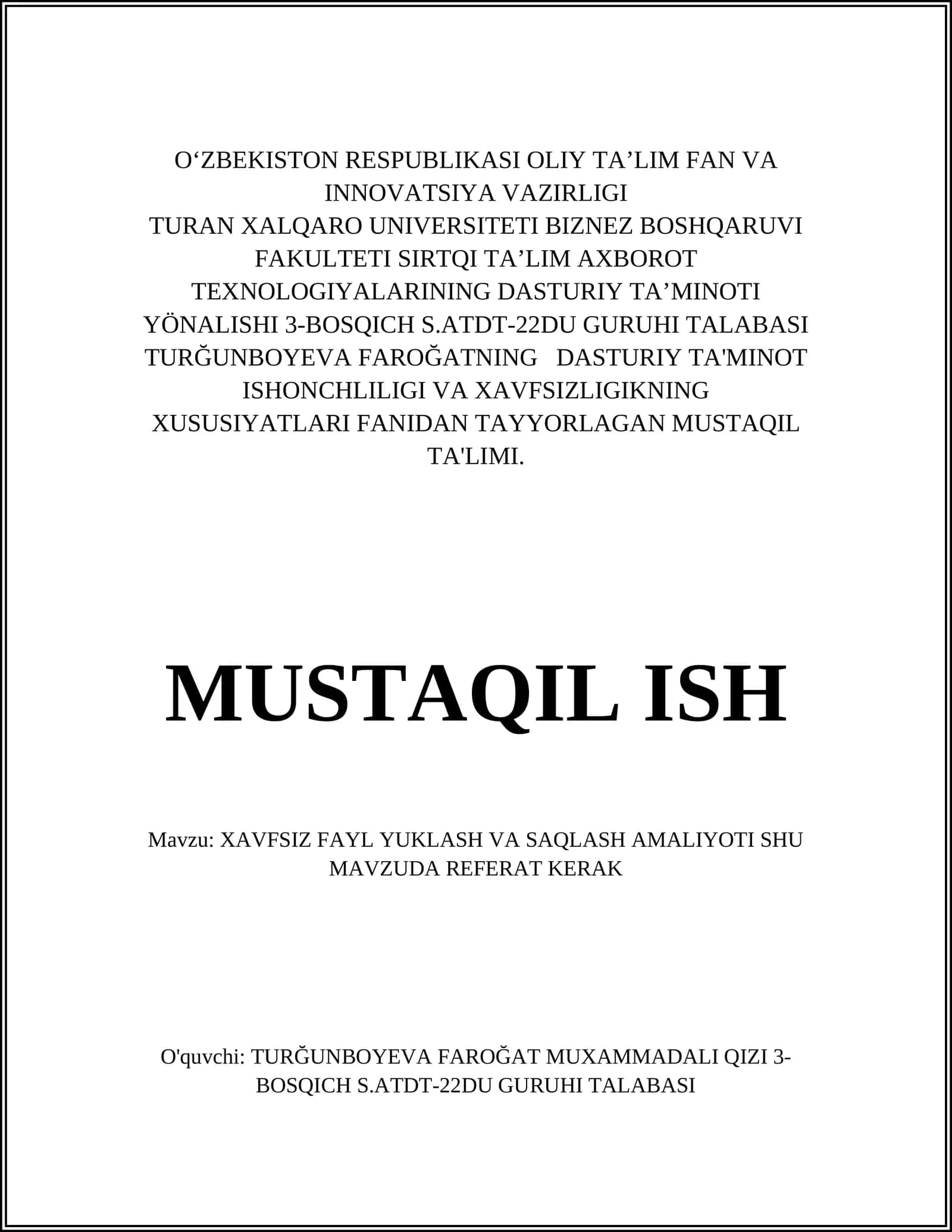 XAVFSIZ FAYL YUKLASH VA SAQLASH AMALIYOTI 1