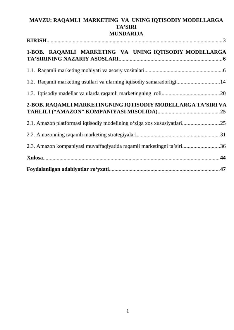 Raqamli marketing va uning iqtisodiy modellarga ta'siri 1