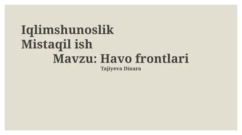 Iqlimshunoslik 1
