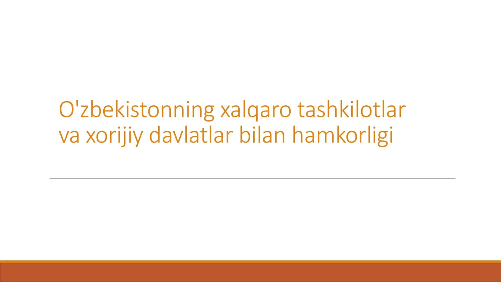 O'zbekiston xalqaro tashkilotlar bilan hamkorlik 1