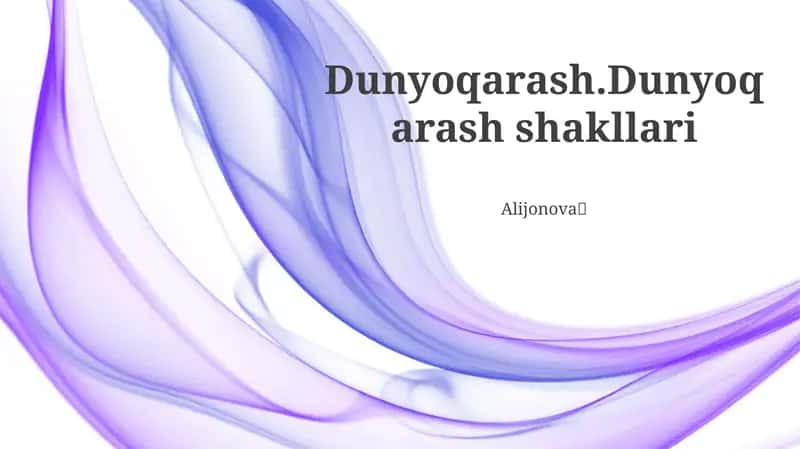 Madaniy Dunyoqarash 1