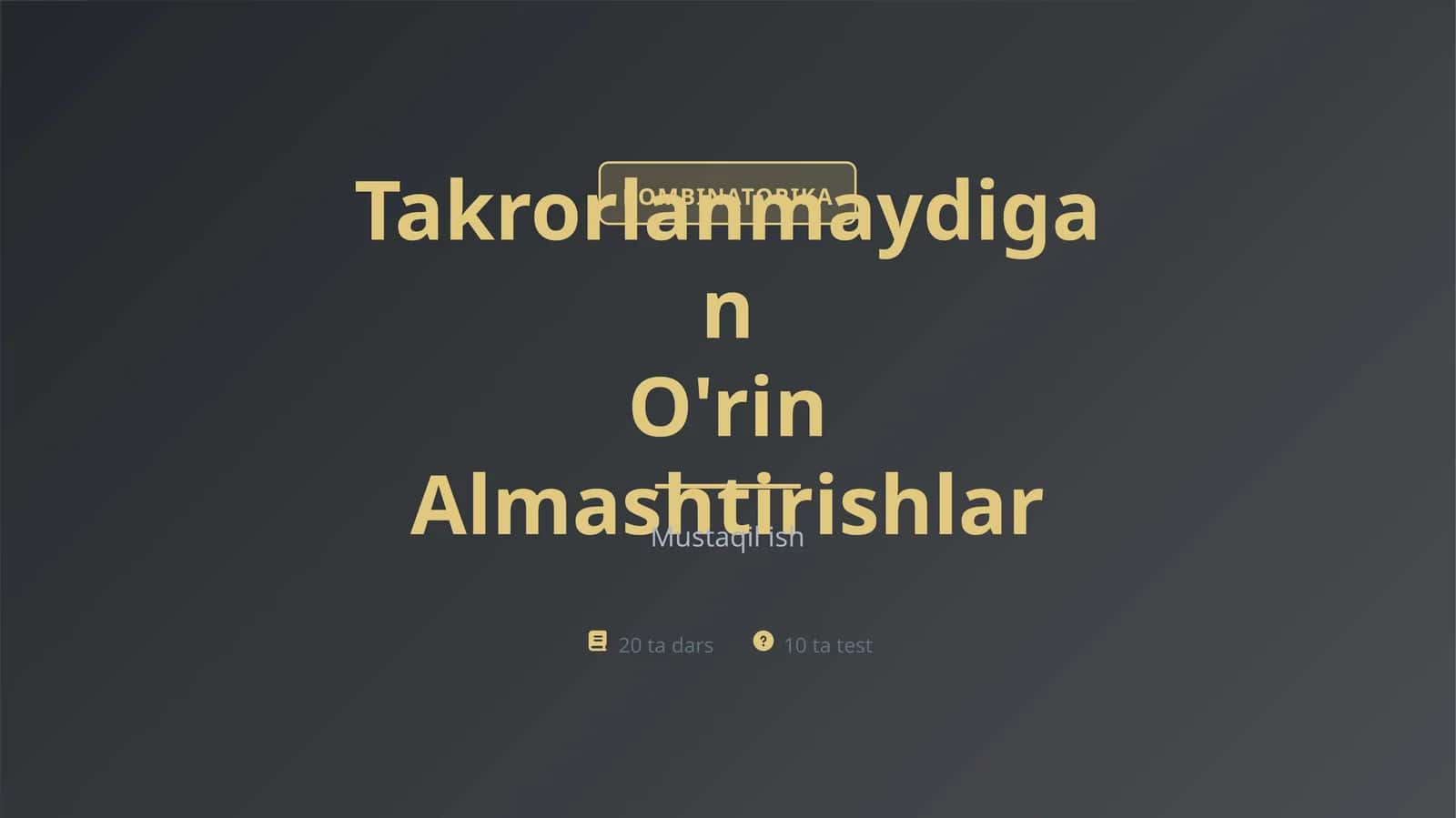 Takrorlanmaydigan oʻrin almashtirishlar 1