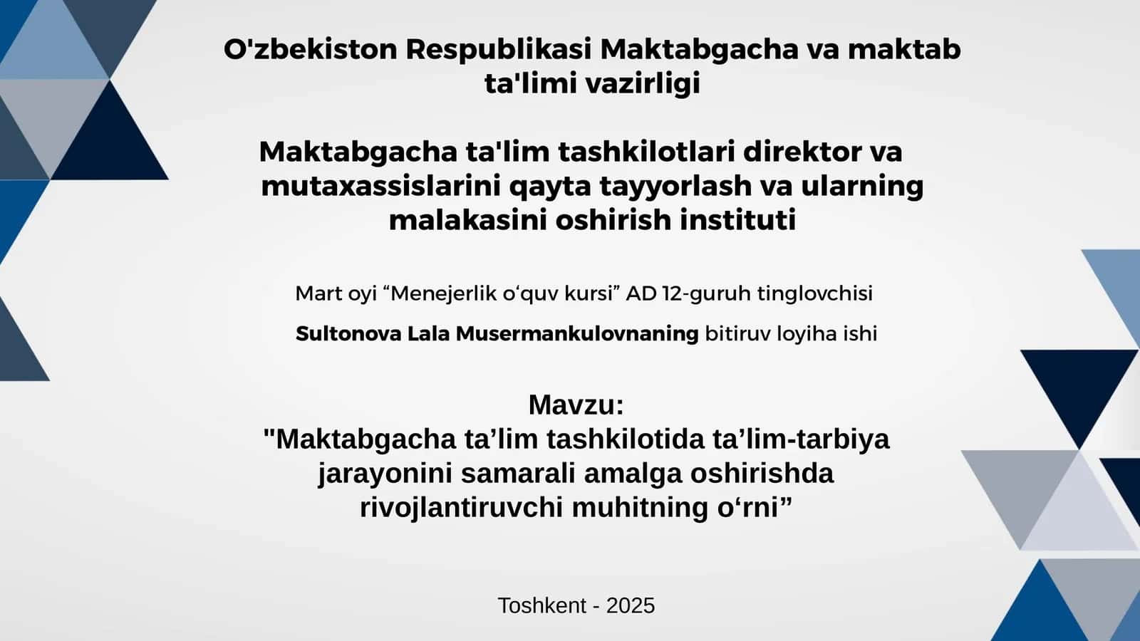 Maktabgacha taʼlim tashkilotida taʼlim-tarbiya jarayonini samarali amalga oshirishda rivojlantiruvch 1