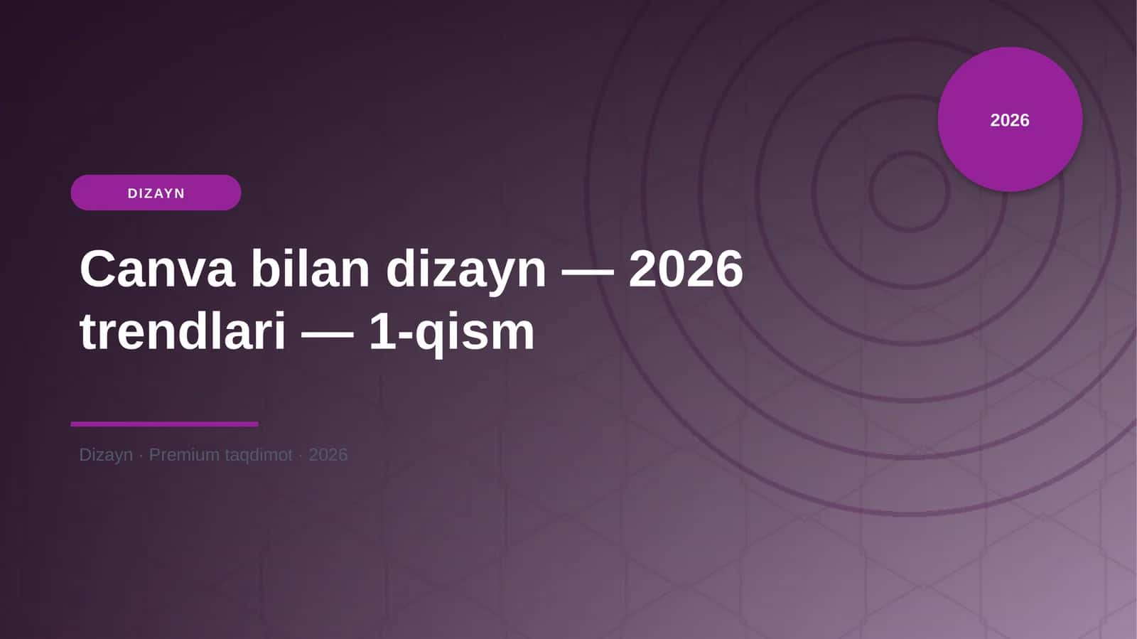 Canva bilan dizayn — 2026 trendlari — 1-qism 1