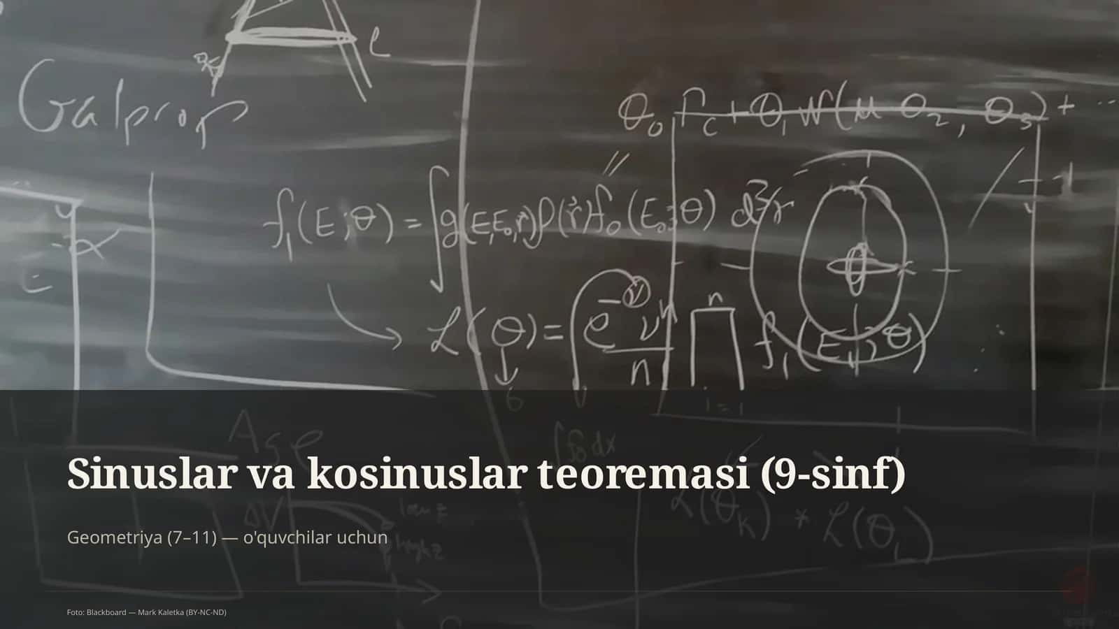 Sinuslar va kosinuslar teoremasi (9-sinf) 1