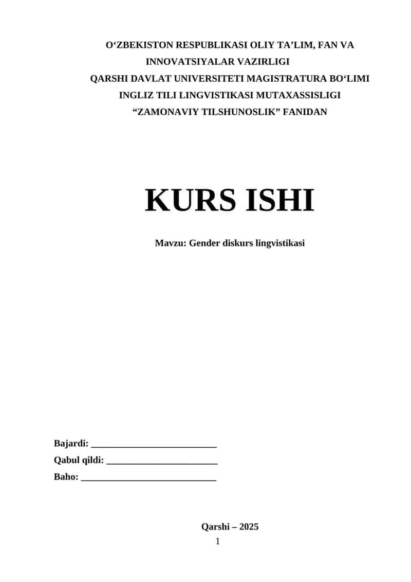 Gender diskurs lingvistikasi 1