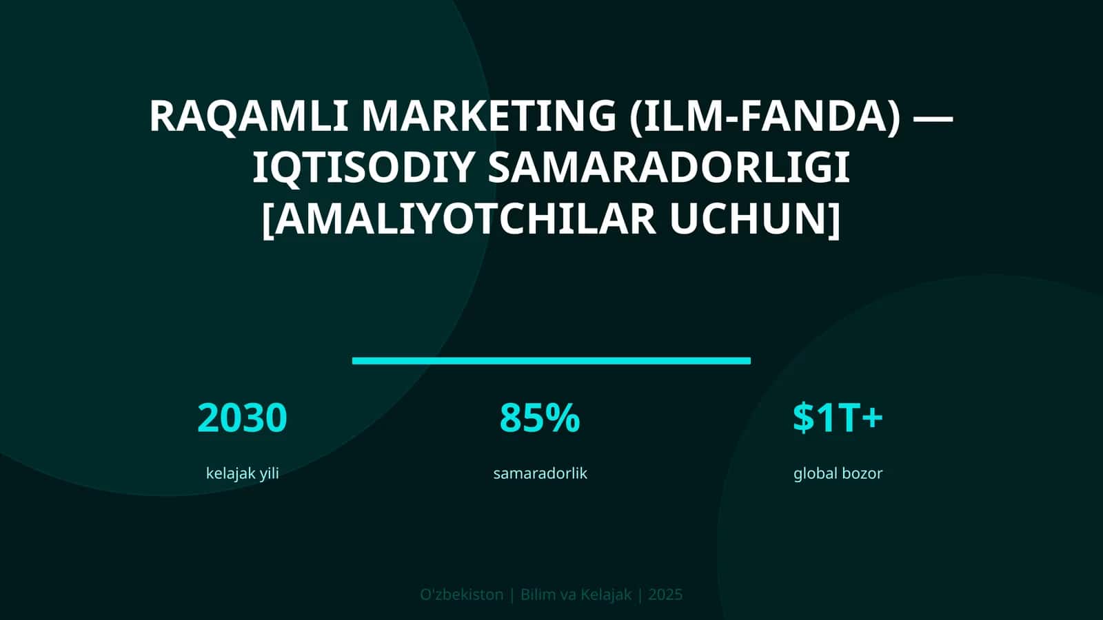 Raqamli marketing (ilm-fanda) — iqtisodiy samaradorligi [amaliyotchilar uchun] 1