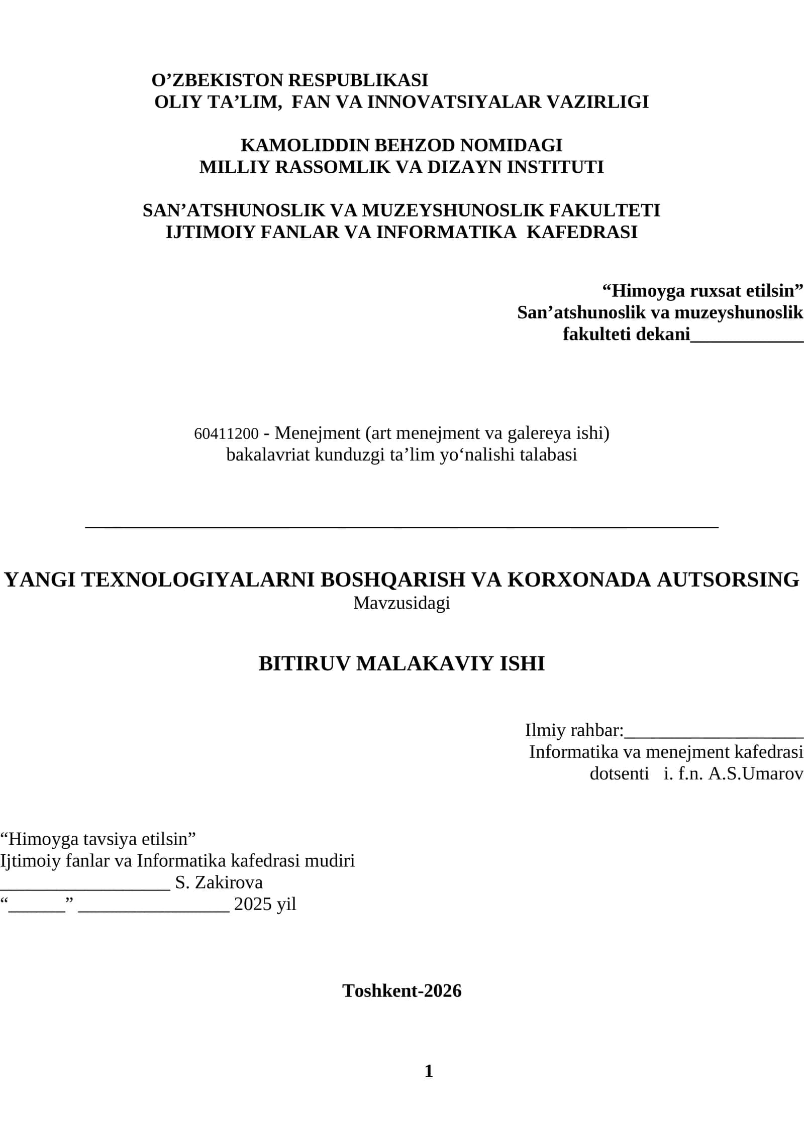 YANGI TEXNOLOGIYALARNI BOSHQARISH VA KORXONADA AUTSORSING 1