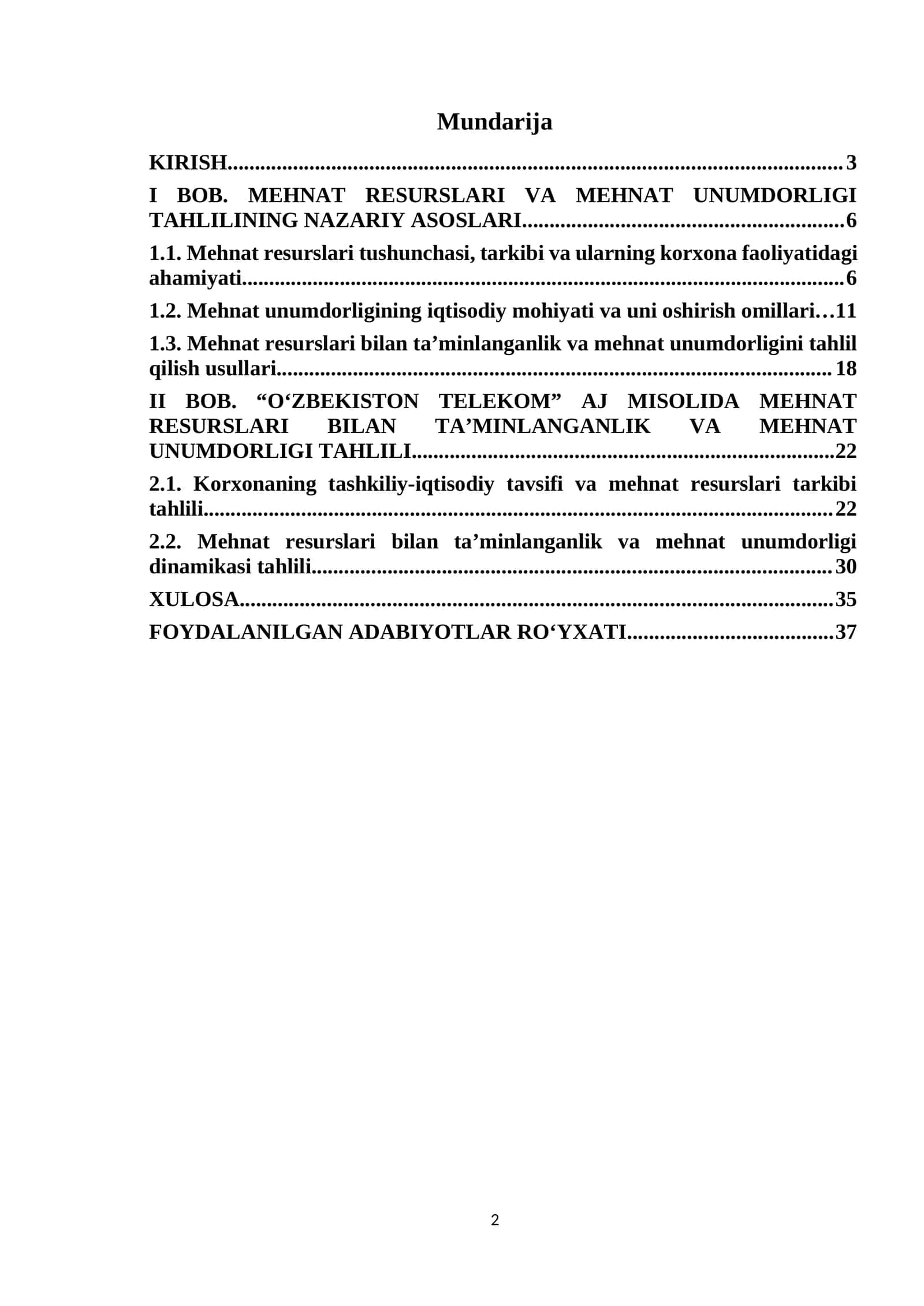 MEHNAT RESURSLARI VA MEHNAT UNUMDORLIGI TAHLILI 1