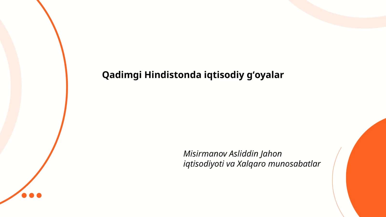Qadimgi Hindistonda iqtisodiy gʻoyalar 1