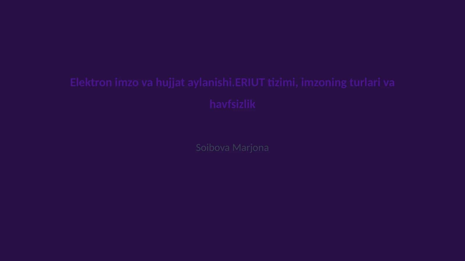 Elektron imzo va hujjat aylanishi 1