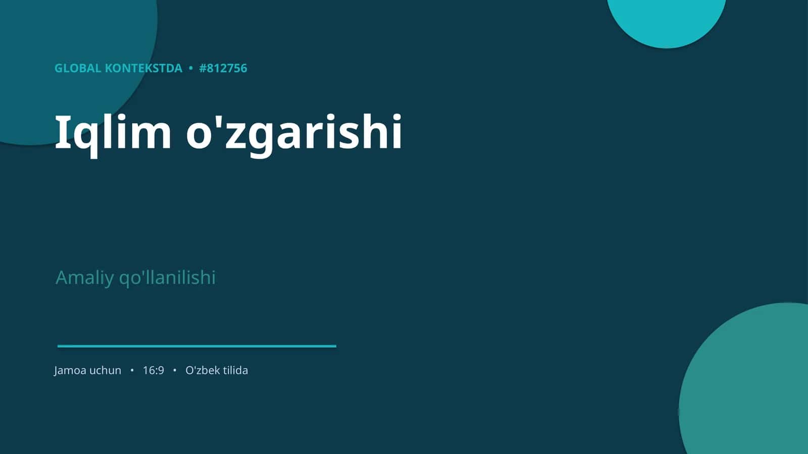 Iqlim o'zgarishi 1