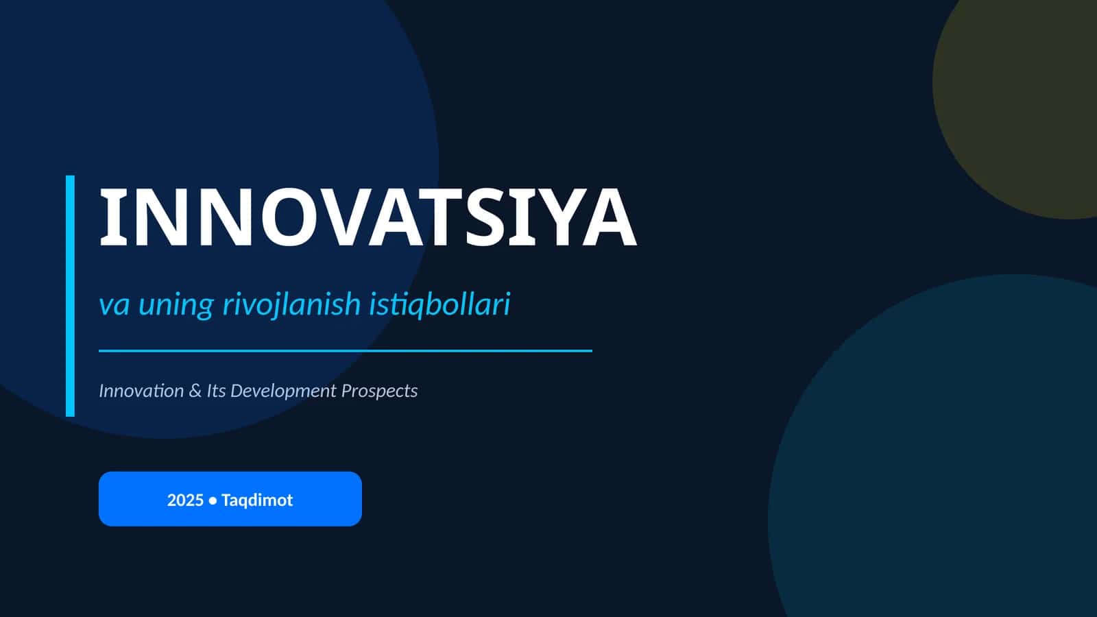INNOVATSIYA va uning rivojlanish istiqbollari 1