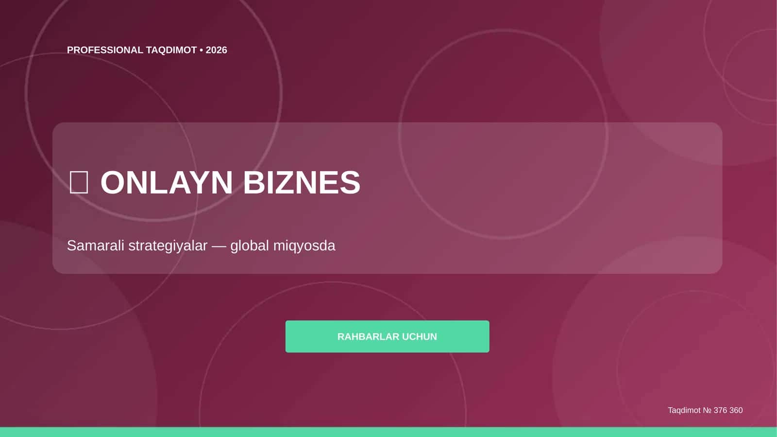 Onlayn biznes: samarali strategiyalar (global miqyosda) [rahbarlar uchun] 1