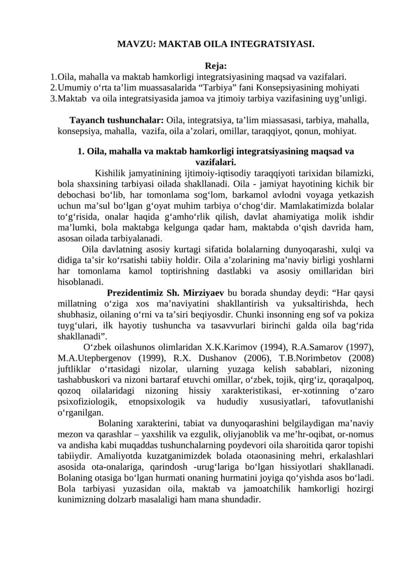 MAKTAB OILA INTEGRATSIYASI 1