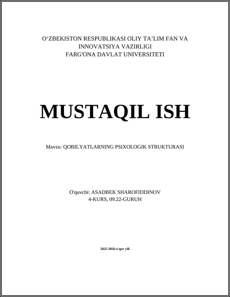 QOBILIYATLARNING PSIXOLOGIK STRUKTURASI 1