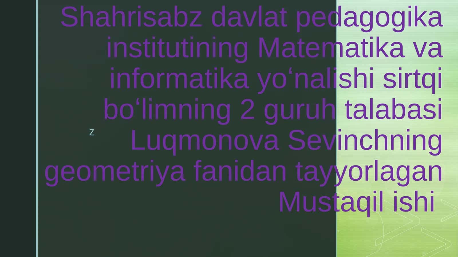 Vektorlar algebrasining fizika bilan bogʻliqligi 1