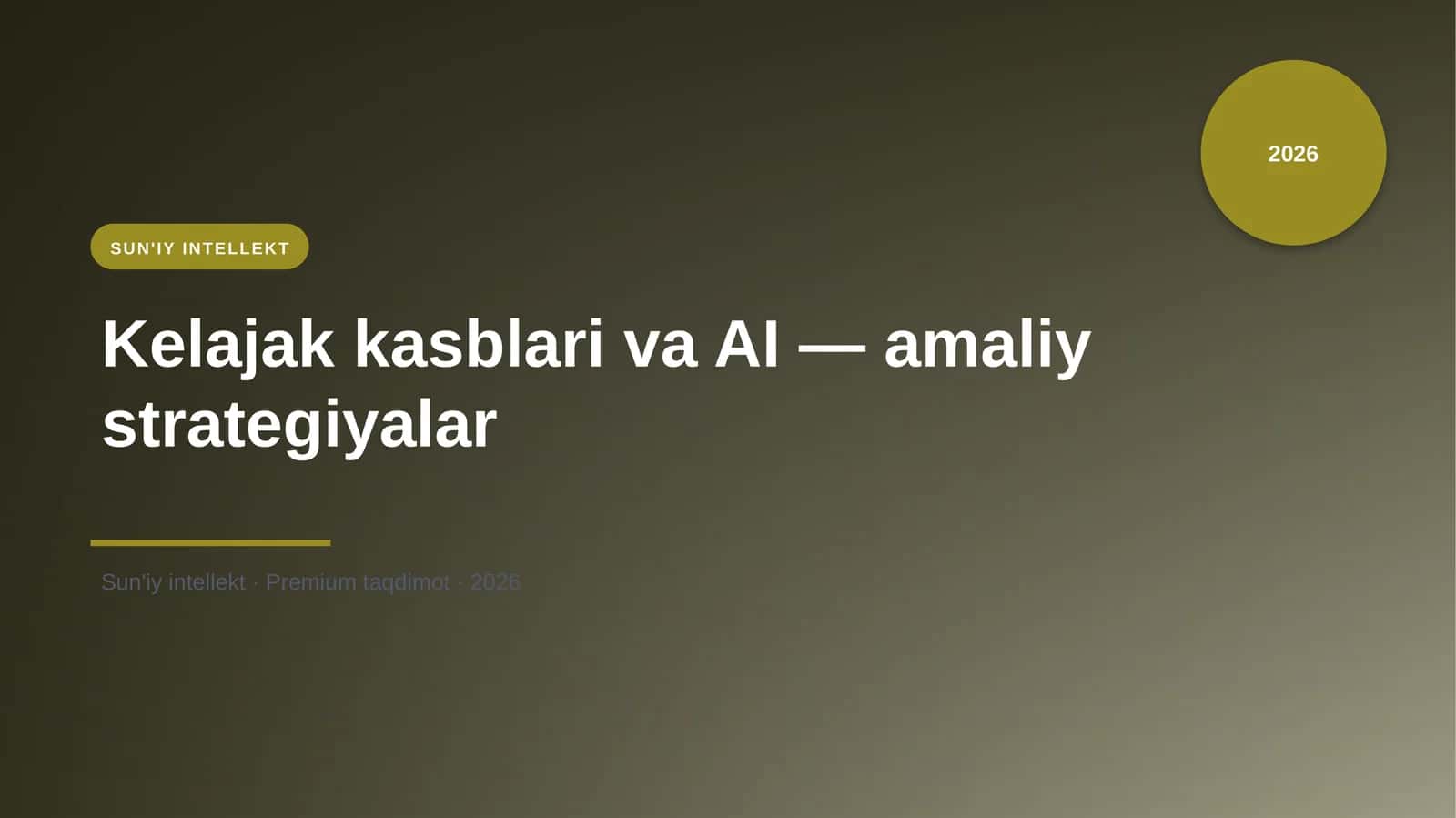 Kelajak kasblari va AI — amaliy strategiyalar 1