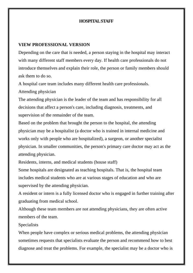 Hospital Staff 1