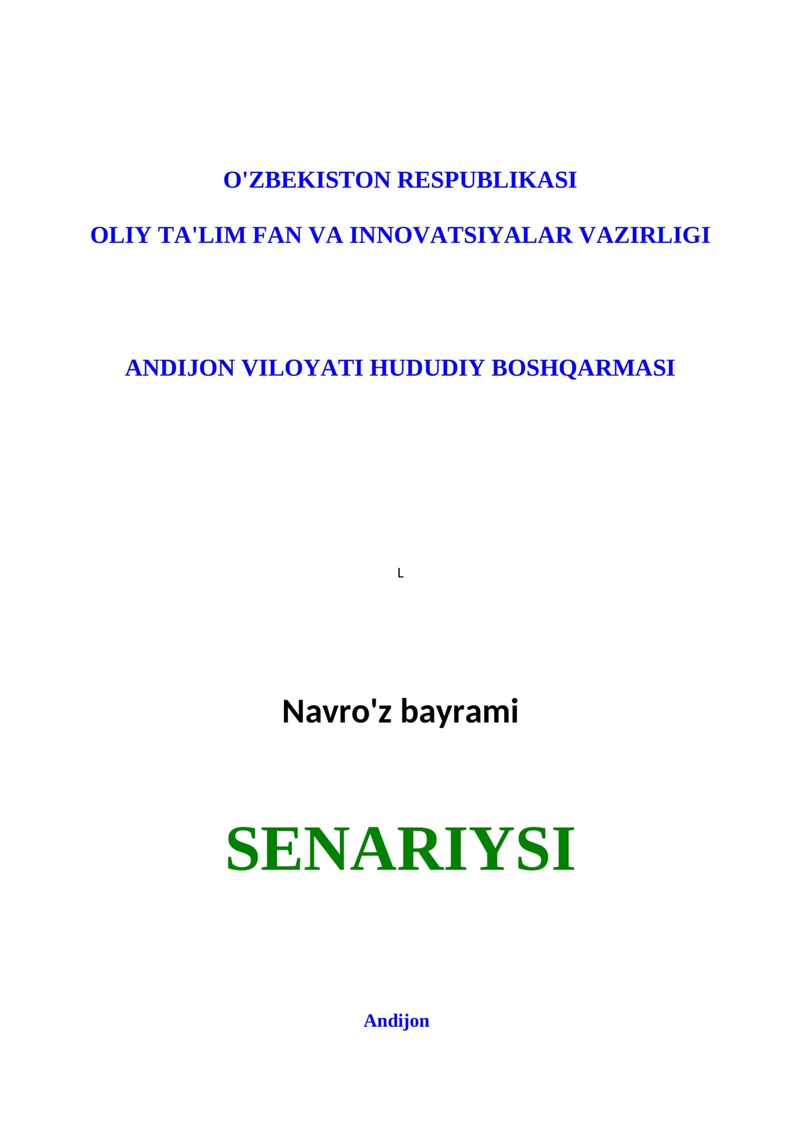 Navro'z bayrami senariysi 1