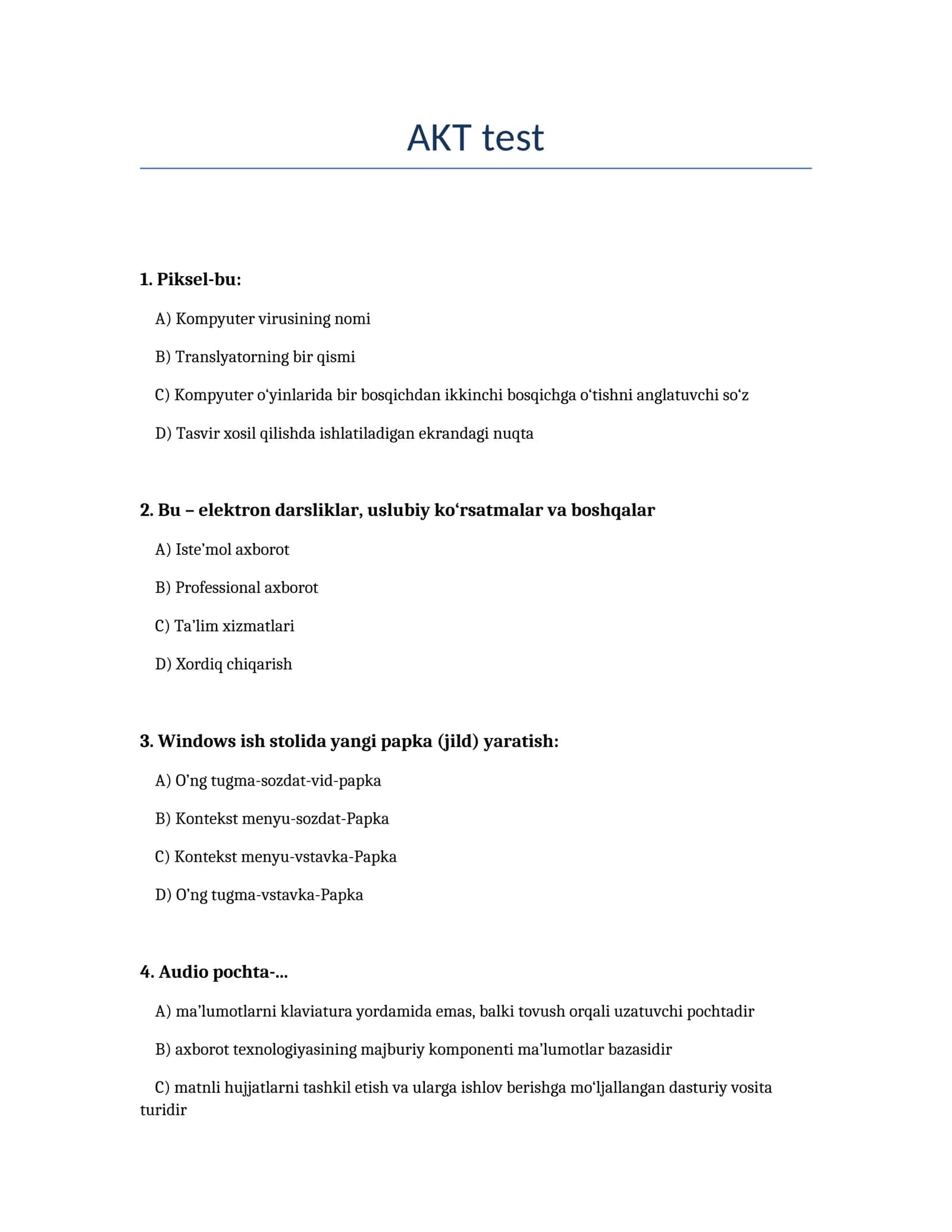 AKT test 1