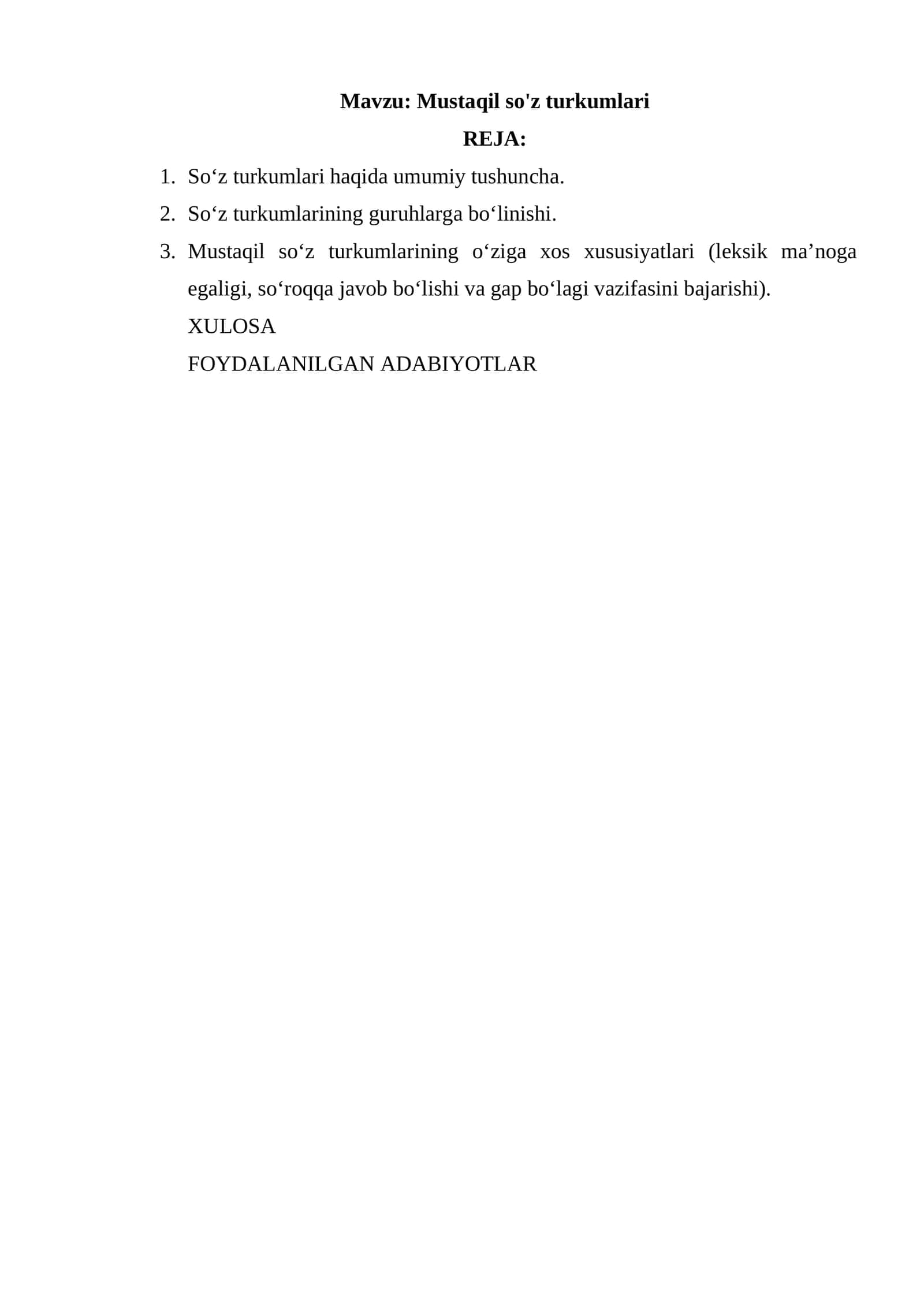 Mustaqil so'z turkumlari 1